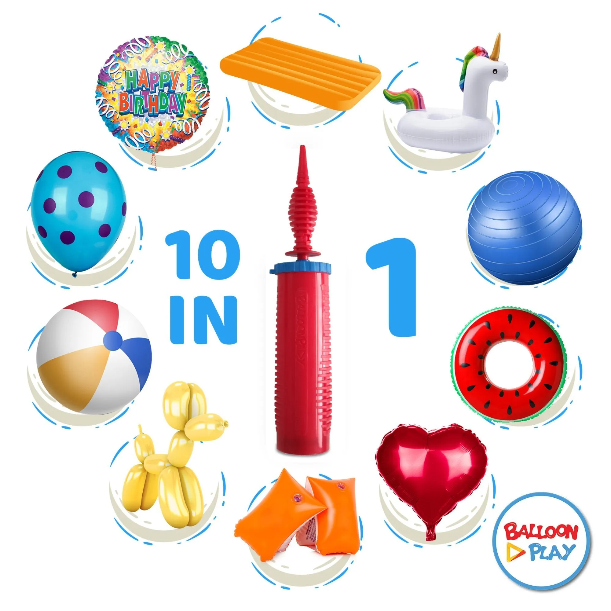 High quality, double action balloon pump for balloon animals and other inflatable