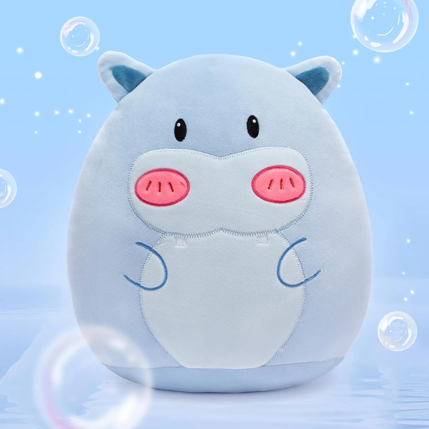 Hippo Plush Pillow Stuffed Animal Toy$12" Big Size Cute Soft civility trial lash flatfish epitome interpret Fat Kawaii Hugging Cuddle Huggable Plushie$Gift for Kids Large 