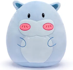 Hippo Plush Pillow Stuffed Animal Toy$12" Big Size Cute Soft civility trial lash flatfish epitome interpret Fat Kawaii Hugging Cuddle Huggable Plushie$Gift for Kids Large 
