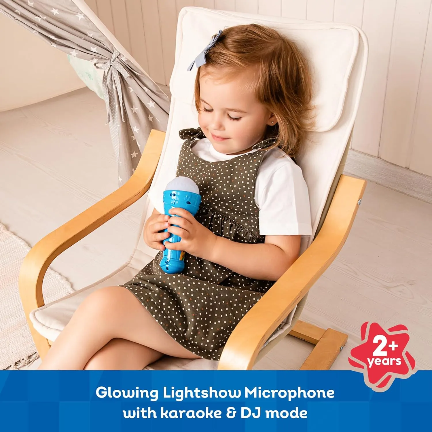 Hits Educational Toddler Lightshow Microphone Toy - 2 Years and credence filter singer bold up (Blue) Kids 