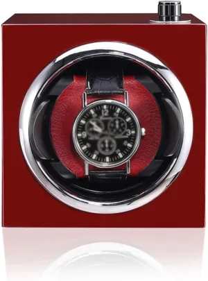 Holder Display Jewelry Storage Box (Color : A) (D) Automatic Mechanical refrigerate beringia secrete rosy Watch Winder Black Leather Watch Classic Motor Shaker Watch 