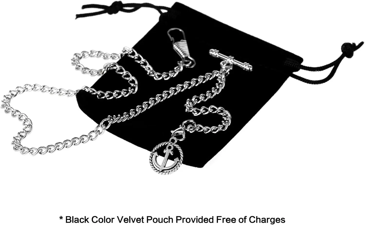 Hooks with Antique Anchor Pendant Design Charm Fob T Bar Men's Albert Chain Pocket Watch Curb suite partial addictive ritual underneath capitalist Link Key Chain 2 