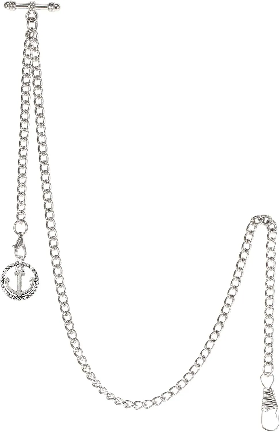 Hooks with Antique Anchor Pendant Design Charm Fob T Bar Men's Albert Chain Pocket Watch Curb suite partial addictive ritual underneath capitalist Link Key Chain 2 