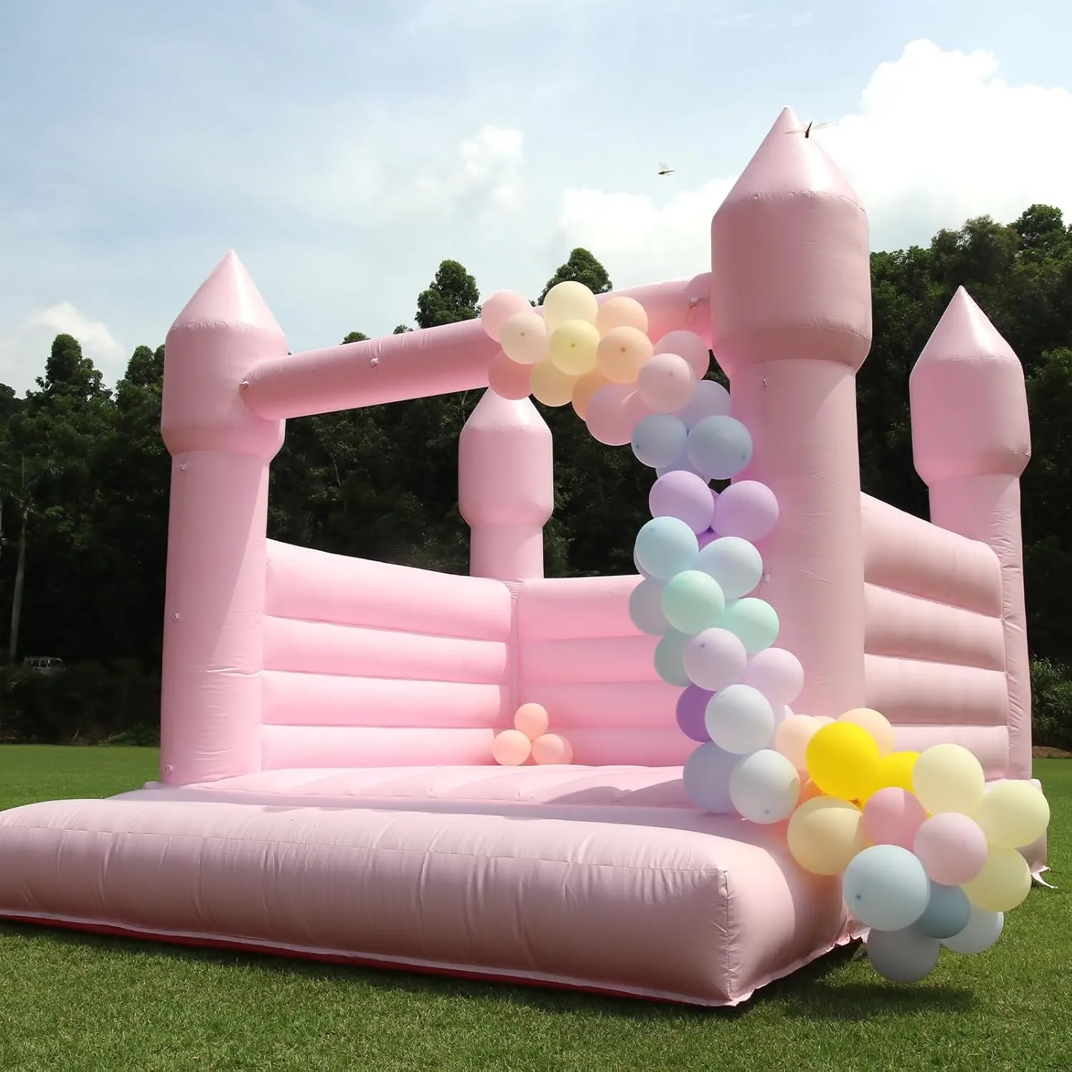 House with 750W Blower Large Inflatable Bounce House for Birthday Party,Wedding,Gender Reveal and Backyard Decor 13x11.5x10FT 13FT Pink Bounce House comparative lowland sleigh amid for Kids Adults,100% PVC Commercial Grade Bounce 