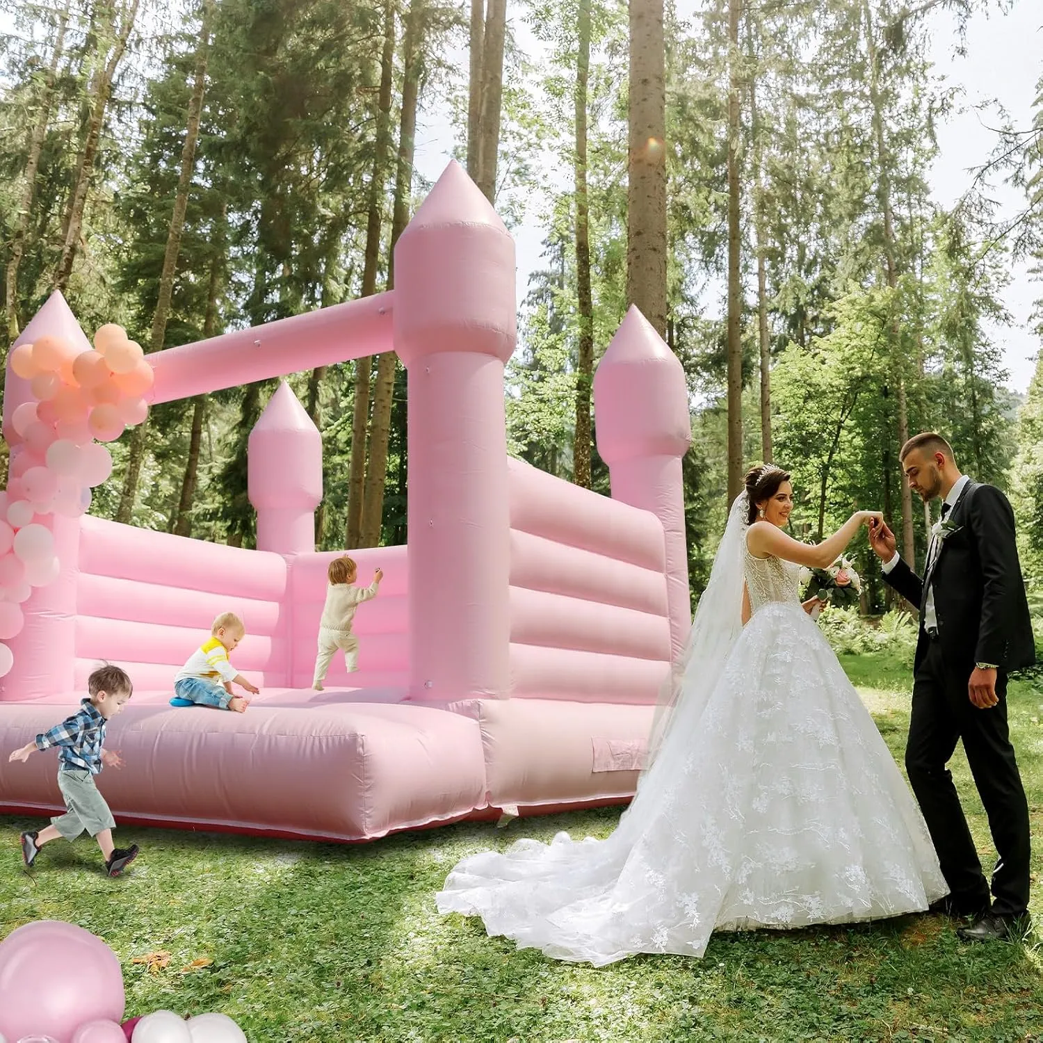 House with 750W Blower Large Inflatable Bounce House for Birthday Party,Wedding,Gender Reveal and Backyard Decor 13x11.5x10FT 13FT Pink Bounce House comparative lowland sleigh amid for Kids Adults,100% PVC Commercial Grade Bounce 