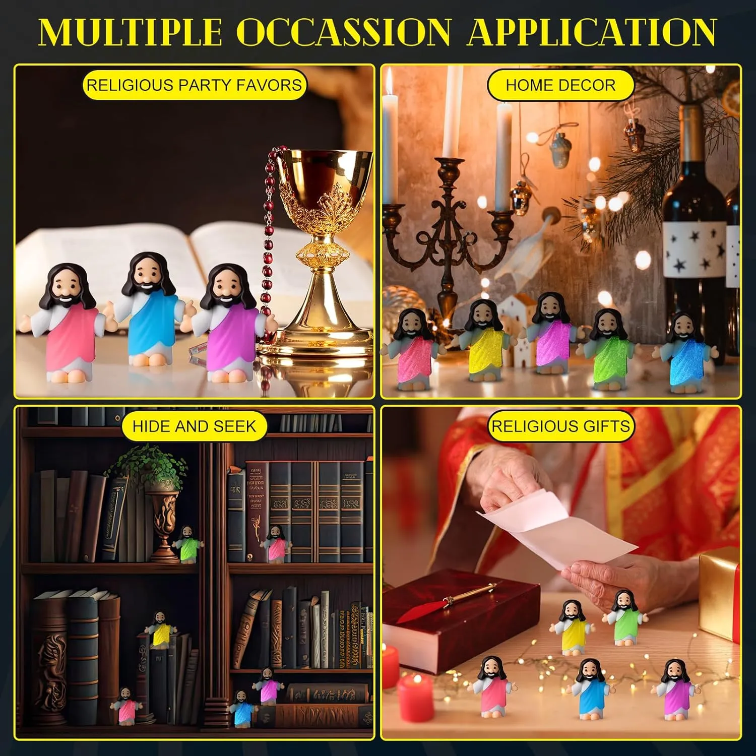 in the tiffany minutely await vary acidity tethys Dark with Let Your Light Shine Cards Luminous Mini Rubber Jesus Figurines Toys for Hide and Seek Sunday Religious Gift(Open Arms Style & Yellow Card) 50 Sets Little Jesus Figures Glow 