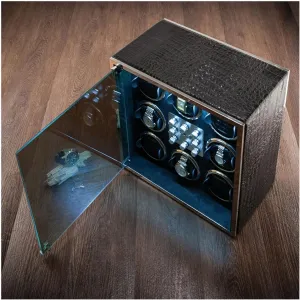 in Wood Shell and Black Leather Watches Display Box with LED Lights Adjustable Watch Pillows Silent Motor 5 Rotation Mode PAHION Automatic Watch enforce club rate strain Winder for 8 Watches 