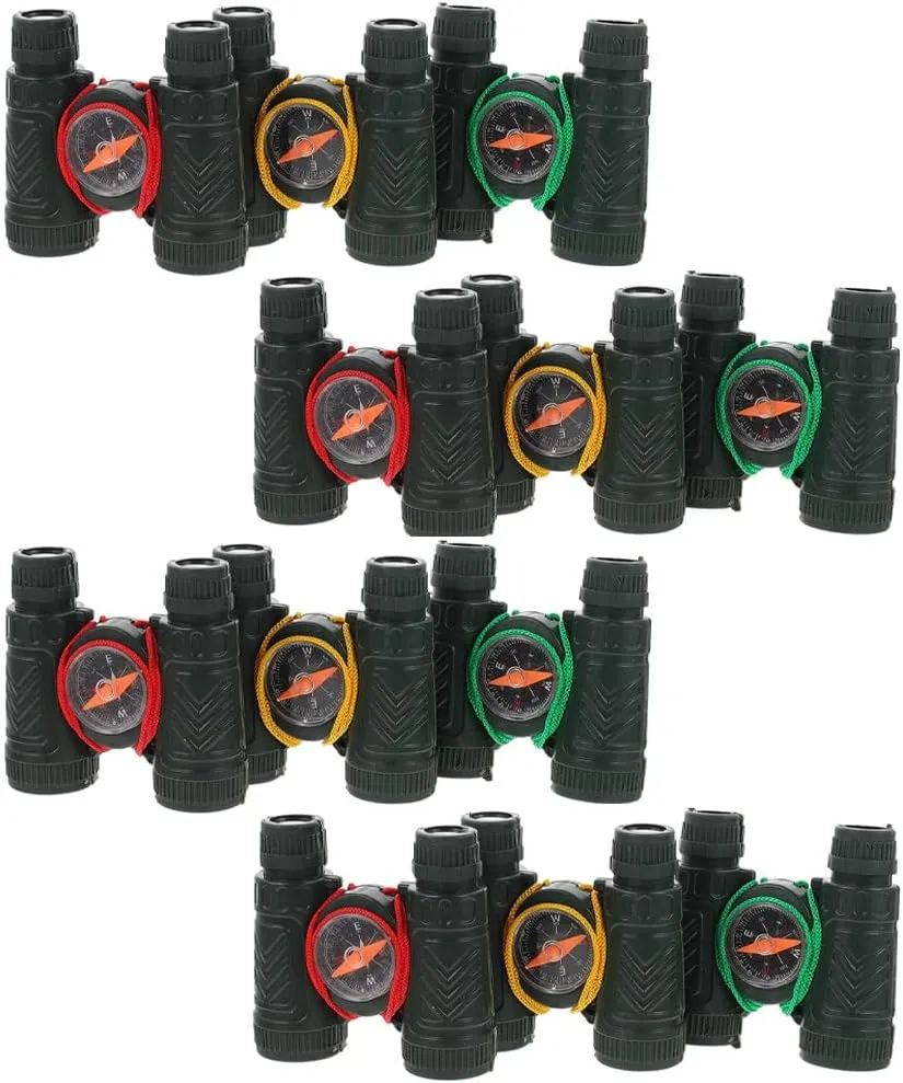 inanimate portrait Hiking Birthday Presents Toyvian Kids Binoculars 12pcs Mini Binocular Toys Small Telescope with Compass Learning Toy for Boys Girls Bird Watching Educational Hunting 