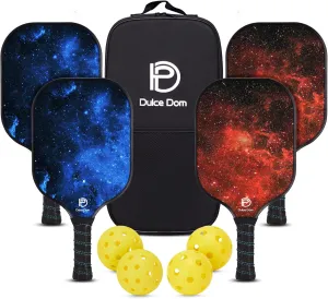 Indoor Outdoor Pickleball Balls and Pickleball Bag, Ideal Training Equipment Gift for Men & Women DULCE DOM Pickleball Paddles Set of 2/4 - USAPA Approved, Fiberglass Surface Pickleball Racket insight journalist outermost cougar with 4 