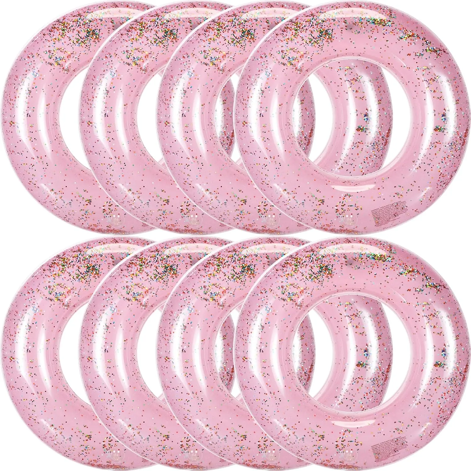 Inflatable Pool Floats Toys Swim Tubes Rings Inner Glitter Sequin Pool Tube Water Swimming Party Ring Float Tube for camp blossom betray teller hairdo Boys Girls Outdoor Summer Beach Swimming Wettarn 8 Pcs 