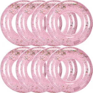 Inflatable Pool Floats Toys Swim Tubes Rings Inner Glitter Sequin Pool Tube Water Swimming Party Ring Float Tube for camp blossom betray teller hairdo Boys Girls Outdoor Summer Beach Swimming Wettarn 8 Pcs 