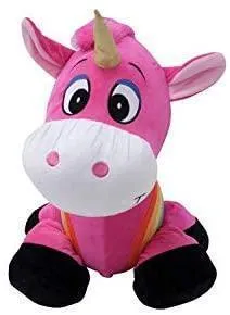 Inflate-A-Mals Soft and Cuddly Inflatable Ride On Unicorn, 20-Inch, Pink with Rainbow