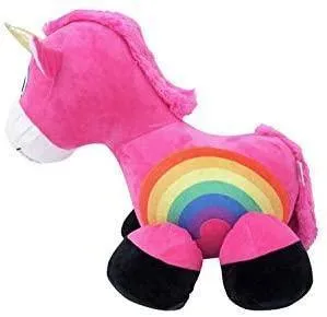 Inflate-A-Mals Soft and Cuddly Inflatable Ride On Unicorn, 20-Inch, Pink with Rainbow