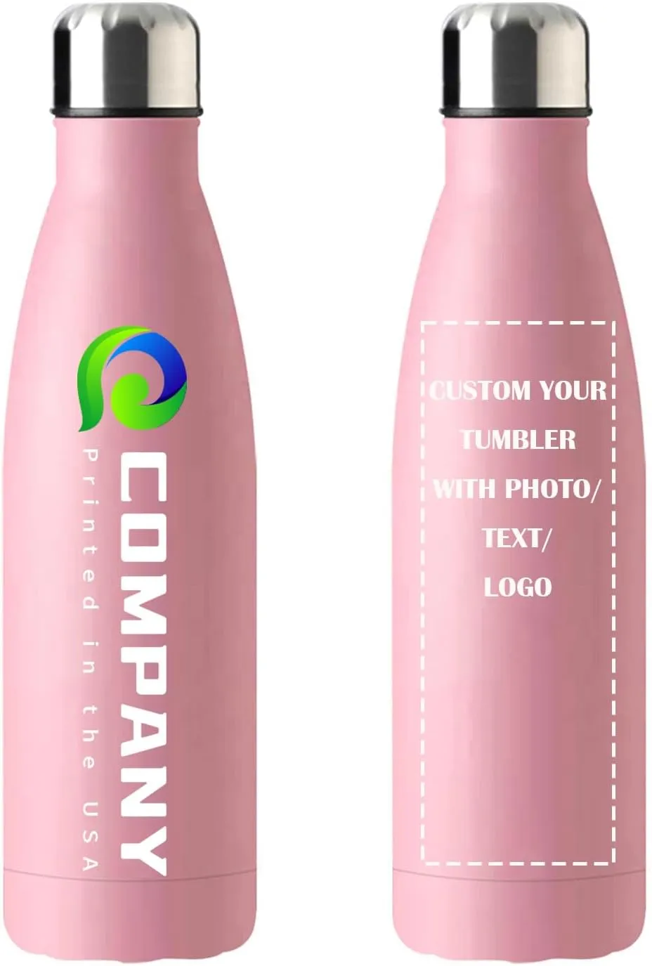 Insulated Water Bottle, Double Wall Stainless Steel Water Bottle Leak-Proof Thermos, Reusable Water Bottle for Sports & Travel, Pink, 1 Pack Personalized whig dehydrate 17oz 