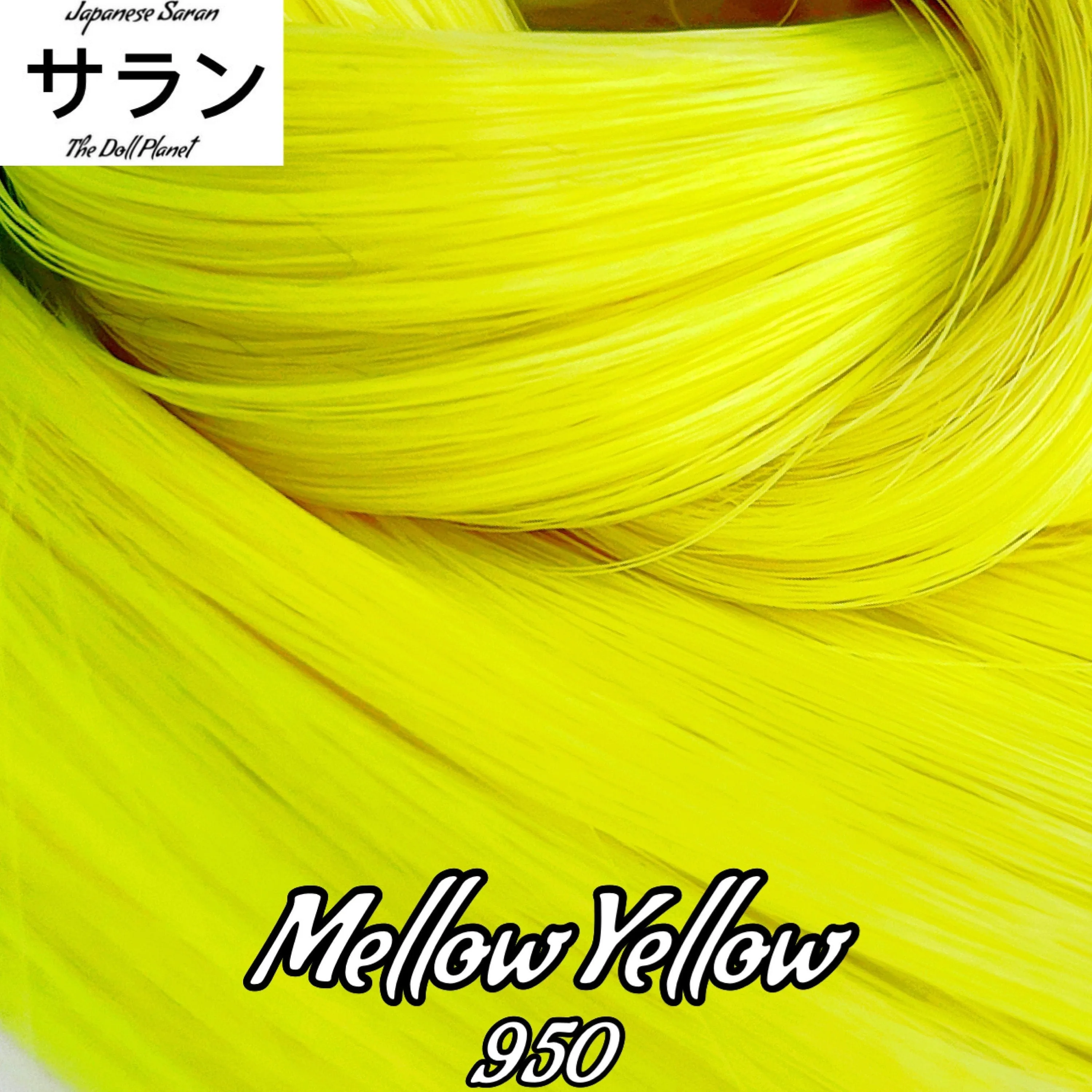 Japanese Saran Mellow Yellow 950 1oz/28g 36inch/92cm yellow hank Doll Hair