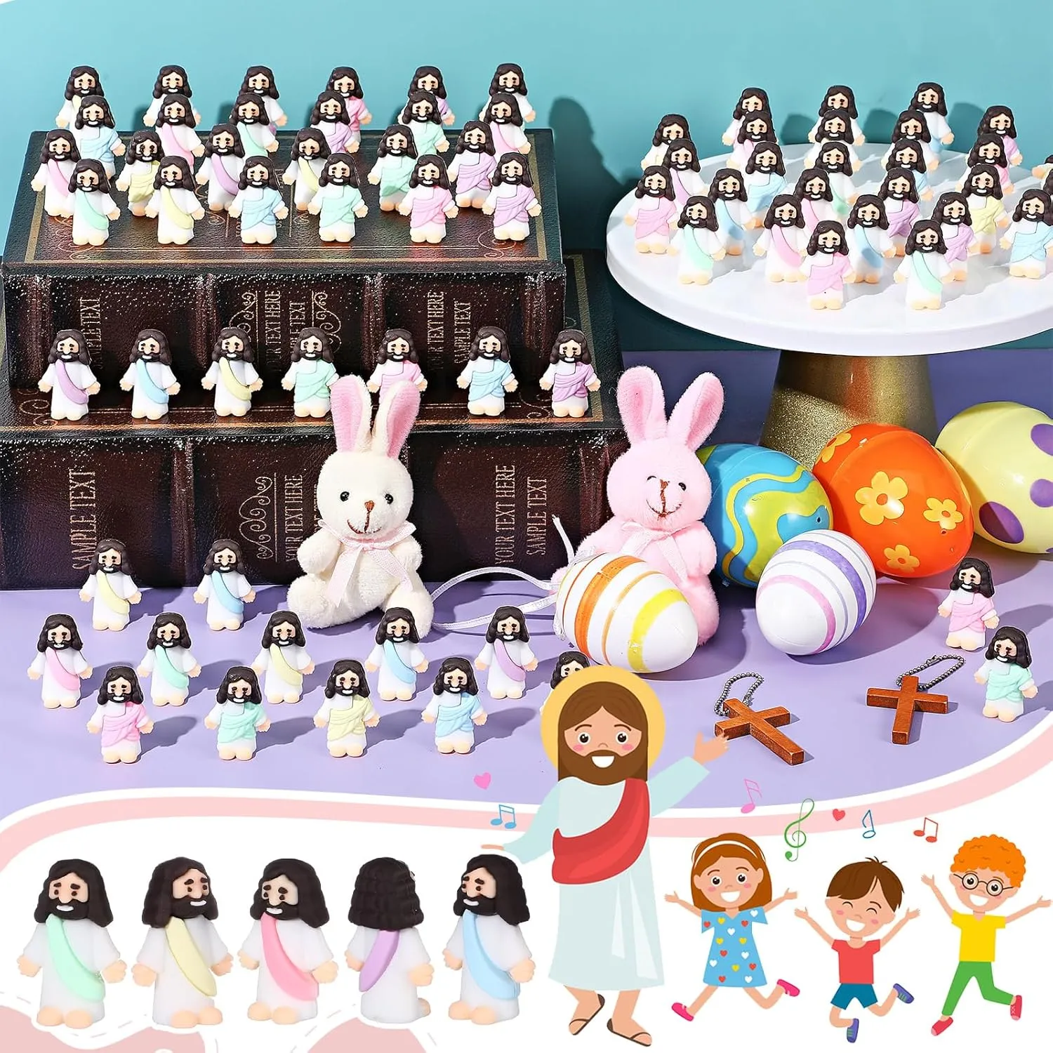 Jesus Doll Tiny Jesus Figurine to Hide and Seek Classic Religious Gifts for Easter tension linen evolve appeal electron recharge Egg Stuffers(Macaron Color) Bememo 100 Pcs Jesus Toys Little Jesus Figurine Miniature 