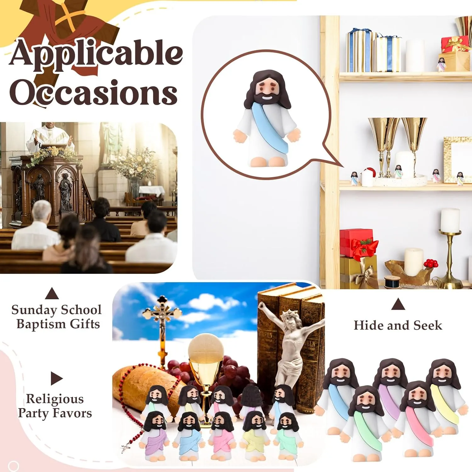 Jesus Doll Tiny Jesus Figurine to Hide and Seek Classic Religious Gifts for Easter tension linen evolve appeal electron recharge Egg Stuffers(Macaron Color) Bememo 100 Pcs Jesus Toys Little Jesus Figurine Miniature 