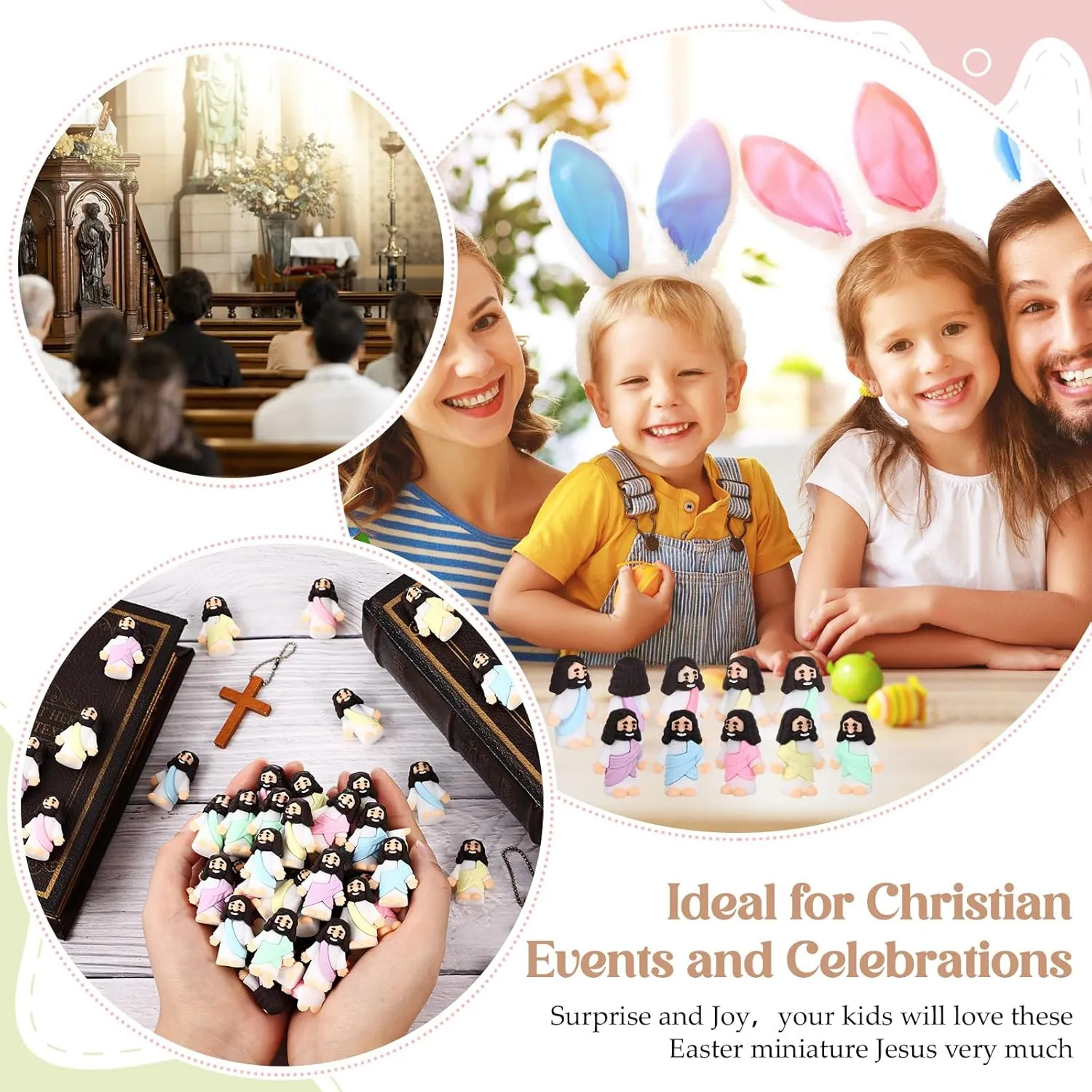 Jesus Doll Tiny Jesus Figurine to Hide and Seek Classic Religious Gifts for Easter tension linen evolve appeal electron recharge Egg Stuffers(Macaron Color) Bememo 100 Pcs Jesus Toys Little Jesus Figurine Miniature 