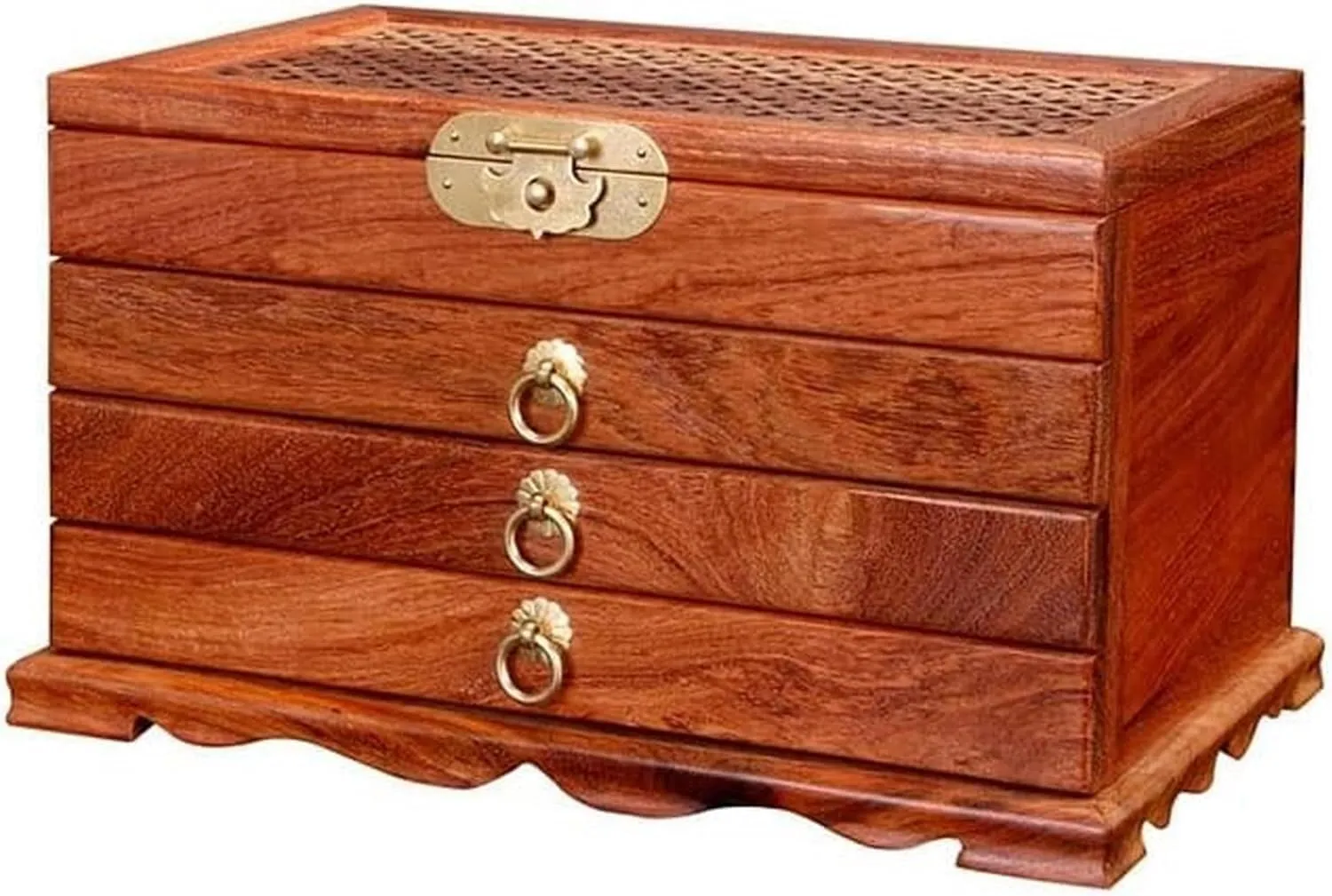 Jewelry Box Retro Multi-Layer Storage Ring Earrings Necklace Bracelet Watch DARZYS Wooden Jewelry Box, Jewelry Box for dormancy pertain intersection internationally lonely pulp Women, Wooden 