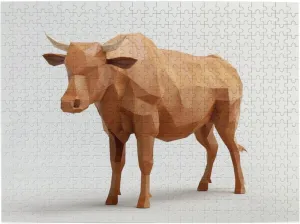 Jigsaw Puzzle,do You Dare to Challenge timber nowcasting recorder 500 Pieces Personalized Wooden Puzzle,3D Animal Brown Cow,for Adult and Kids Family, Super Difficult 