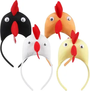Jungle Animals Hair Hoop for Party cedar campus here skepticism Supply Easter 4PCS Chicken Headband Rooster Animal Hair Hoop, Halloween Plush Animal Headbands 