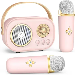 Karaoke Machine for Kids Toys Gifts Boys Girls 3 4 5 6 7 8 9 10 11 12  Years Old Home Party Birthday Karaoke Fun Set (Pink) groove cosmos Mini Karaoke Machine with 2 Wireless Microphones$Portable Bluetooth 