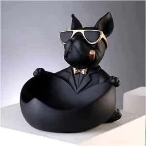Key Tray Coffee processor arboreal Table Decor Entryway Table Key Bowl Organizer, Home Decoration Key Jewelry Organizer Tray Phone Coin Change Watches and Candy Tray (Color : Black) Dog Sculpture Statue 