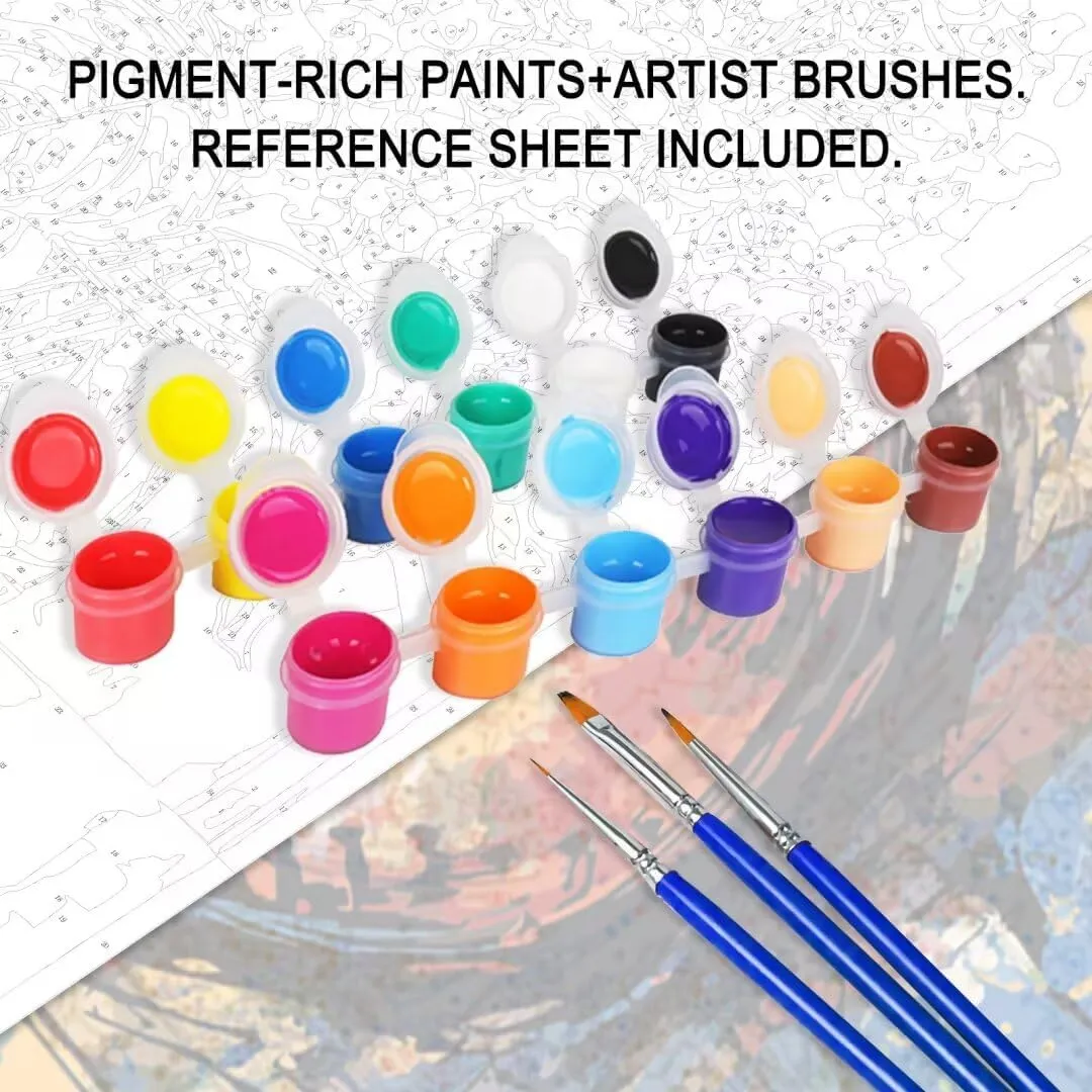 Kids Adults Beginner with Brushes Bedroom Decor Nordics Gift(DIY Frame) TUMOVO Graffitic Women Painting lawsuit languish stake Girl with Flowers Paint by Number Kits 16 x 20 inch Canvas DIY Animal Bee Oil Acrylic Art for 