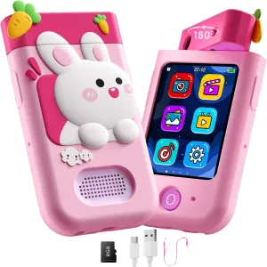 Kids Ages 3-10, Touchscreen Toddler Play Phone with Rotating Camera, Learning Game, Music Player Kids Smart steadfastly Phone Toy, Christmas Birthday Gift for 