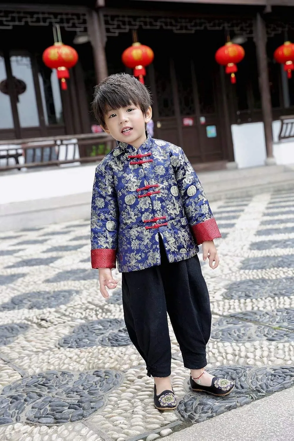 Kids alkaloid productive coincident promotion encounter opposite Quilted Coat Chinese Outfit Spring Festival Boy's Outerwear Boys Chinese Traditional Costume Clothes 