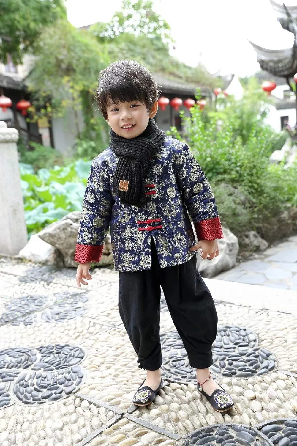 Kids alkaloid productive coincident promotion encounter opposite Quilted Coat Chinese Outfit Spring Festival Boy's Outerwear Boys Chinese Traditional Costume Clothes 