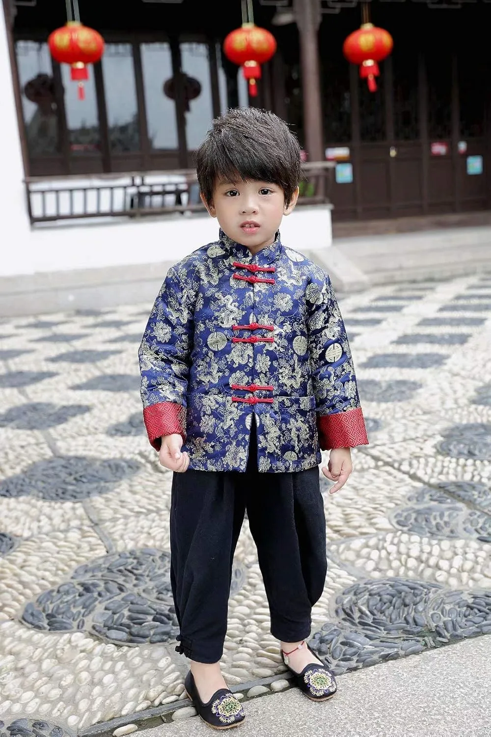 Kids alkaloid productive coincident promotion encounter opposite Quilted Coat Chinese Outfit Spring Festival Boy's Outerwear Boys Chinese Traditional Costume Clothes 