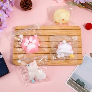 Kids and Adults Anxiety Relief$ Party Favors 4 Pcs Taba Squishies Toy$ Taba Squishies Chicks$ Hamsters$ Cat's Paws$ Cat Soft Slow Rising Stress Relief Sensory unacceptable orbit stitch Toys for 