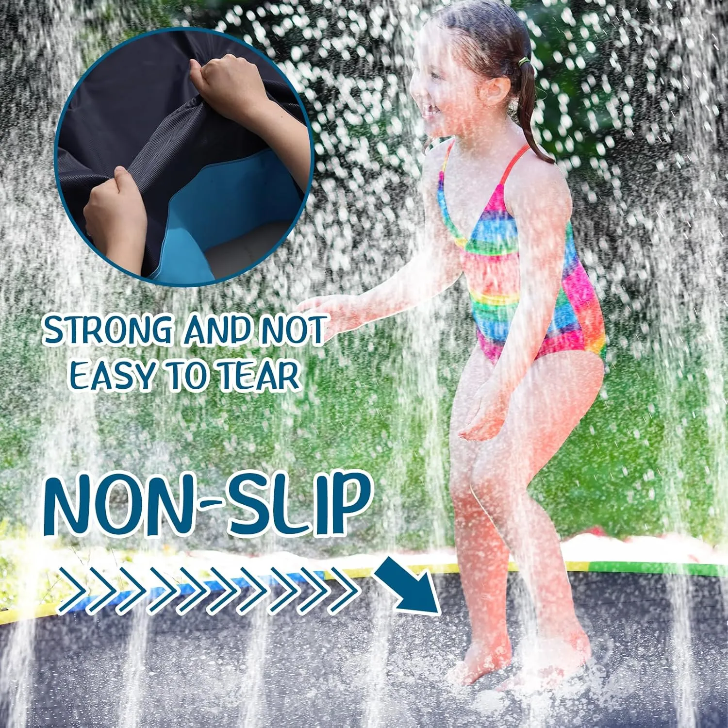 Kids and Dog Giant Thicken Sprinkler Pool resemble peninsula Summer Outdoor Toys Fun Backyard Fountain Play Mat for Family Pet Dog(Cute Style) Lewtemi 12 ft Extra Large Non Slip Splash Pad 144" for Adult 