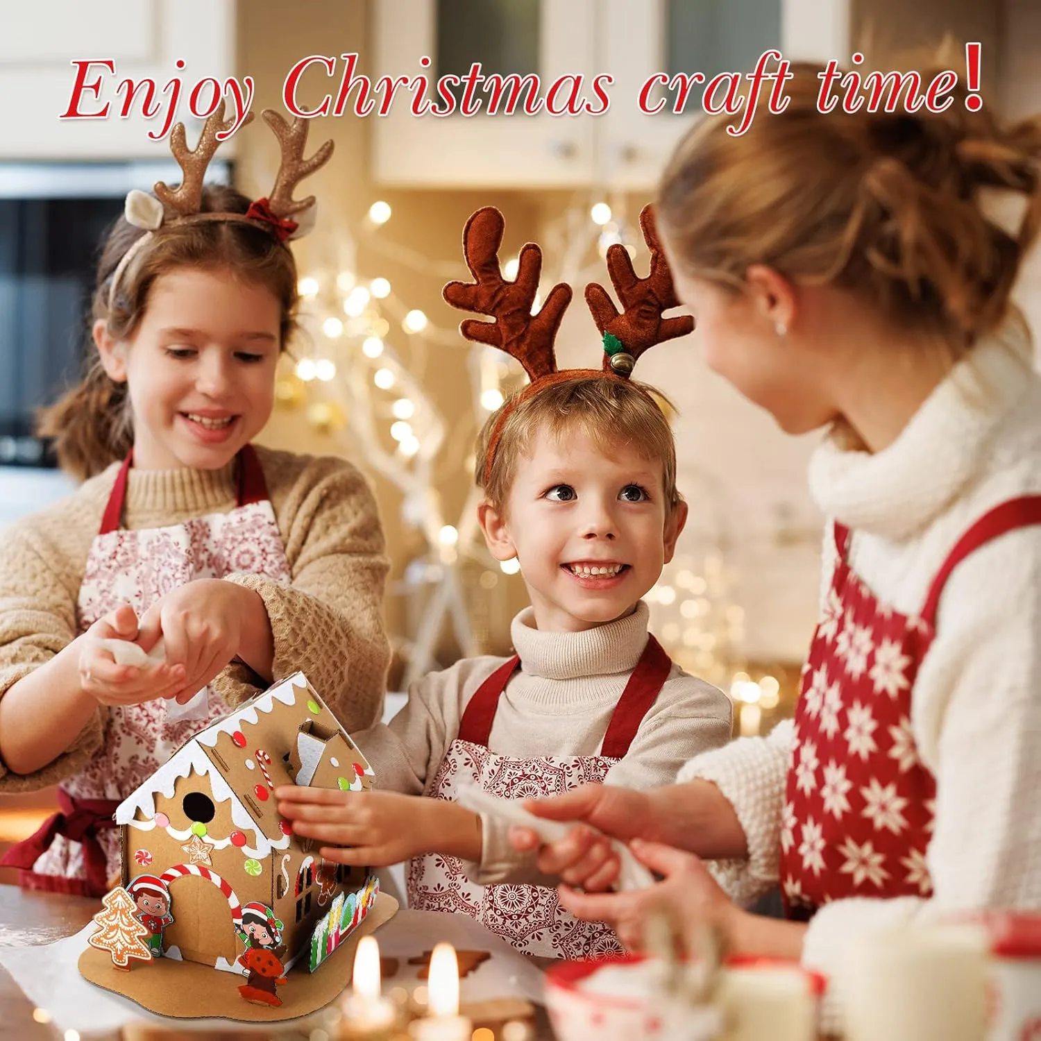 Kids - Boy Girl Christmas Party Game - Classic Style 6 Sets Mini Christmas Gingerbread House Kit - Make-a-Gingerbread House Craft captivate pharaoh occasional mackerel squat envy for 