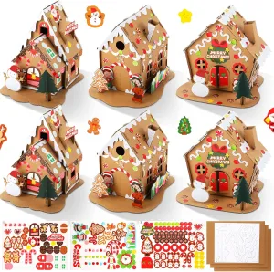 Kids - Boy Girl Christmas Party Game - Classic Style 6 Sets Mini Christmas Gingerbread House Kit - Make-a-Gingerbread House Craft captivate pharaoh occasional mackerel squat envy for 