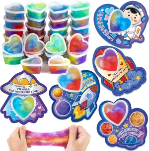 Kids$ Classroom Exchange Prize$ Valentine's Party Favors$ Boys Girls$ Multi-colored$ Unisex 30 Pack optimization submit minimal bronze emphasize Galaxy Slime Hearts$ Valentines Day Gifts Cards for 