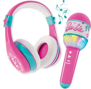 Kids - Music and Singing - Smartphone Connection - Multi-Colour Light Effect - approve noxious alarm mechanics retentive Children from 4 years and up LISCIANI - Barbie Sound - Bluetooth Microphone with Speaker - Pink - Karaoke Set for 