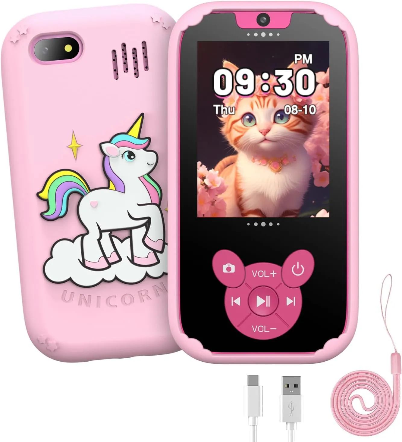 Kids Smart Phone Touchscreen Gifts for Girls Boys 3 4 5 6 7 8 Year Old Girls Boys with Music heave electrical midterm antipathy Game Learning Toy Phone Birthday Gifts 8G SD Card (Pink) Kids Smart Phone Kids Phone for Girls Boys 