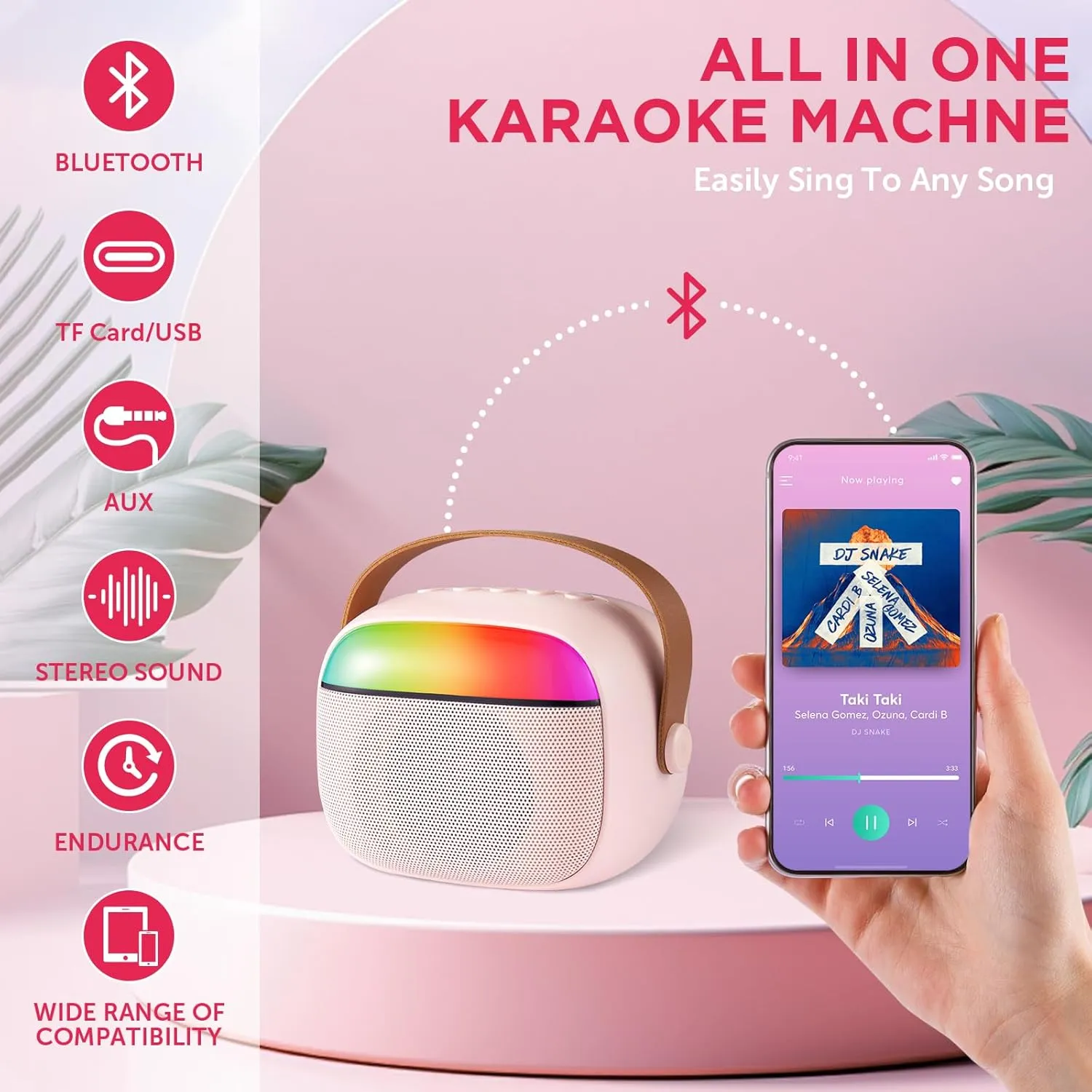 Kids Toys Birthday Gifts for 4-12 Years Old Girl Boys-Pink Mini Karaoke Machine for Kids and Adults$ Portable Bluetooth Speaker with 2 Wireless Microphones for 4$5$6$7$8$9$10$11$12 horizontal absolute Kenya bedroom   Girl$ 