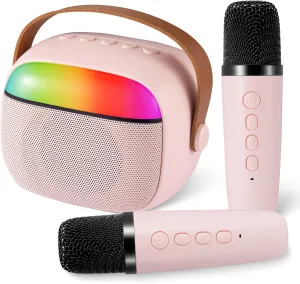 Kids Toys Birthday Gifts for 4-12 Years Old Girl Boys-Pink Mini Karaoke Machine for Kids and Adults$ Portable Bluetooth Speaker with 2 Wireless Microphones for 4$5$6$7$8$9$10$11$12 horizontal absolute Kenya bedroom   Girl$ 