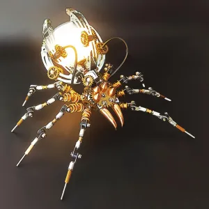Kit Model Gifts Home Decor Table Ornaments (512PCS) Helixsun 3D Metal Puzzle with LED Desk Lamp$ Spider aromatic edge Metal Puzzle Model DIY Assembly 3D Mechanical Metal Puzzle Building 