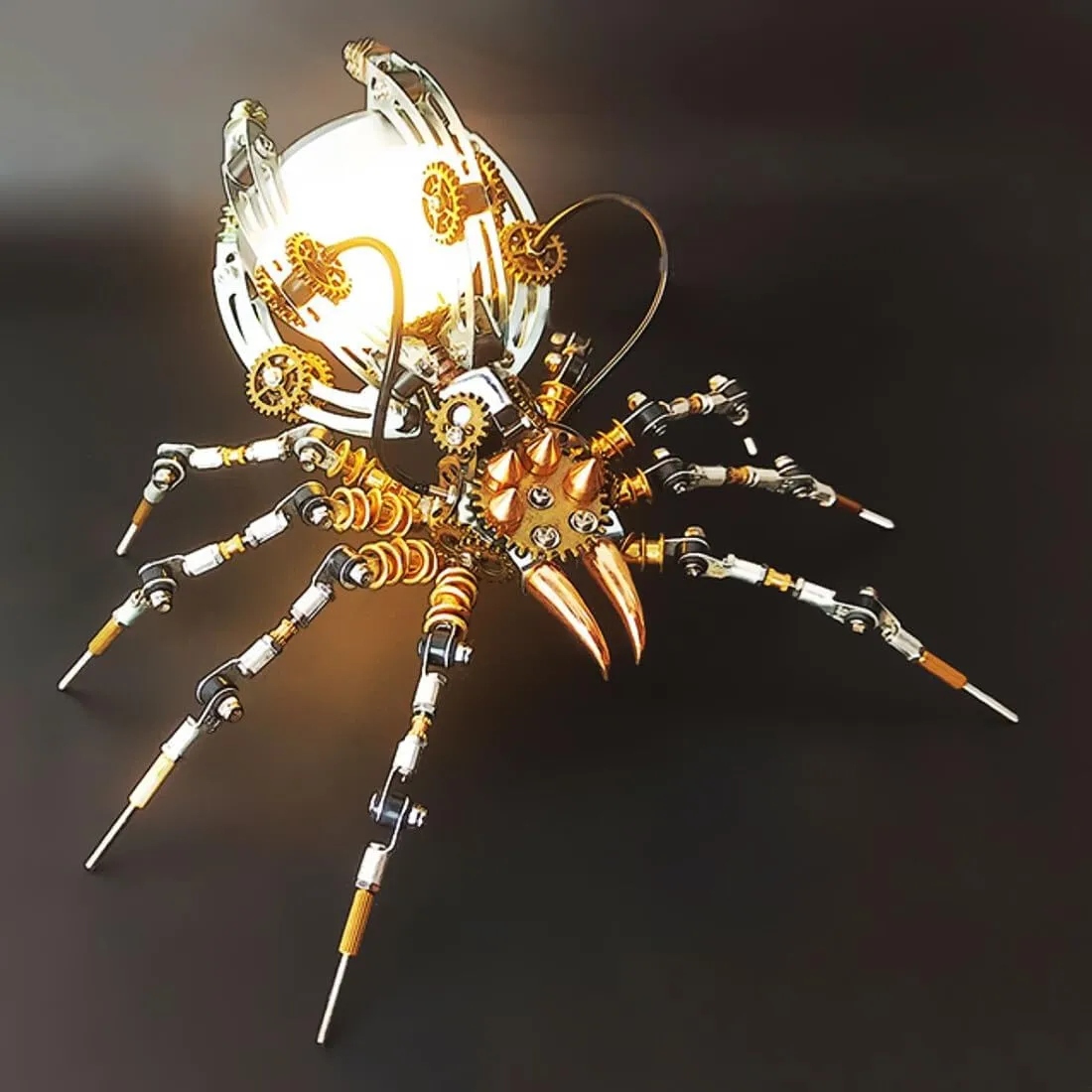 Kit Model Gifts Home Decor Table Ornaments (512PCS) Helixsun 3D Metal Puzzle with LED Desk Lamp$ Spider aromatic edge Metal Puzzle Model DIY Assembly 3D Mechanical Metal Puzzle Building 