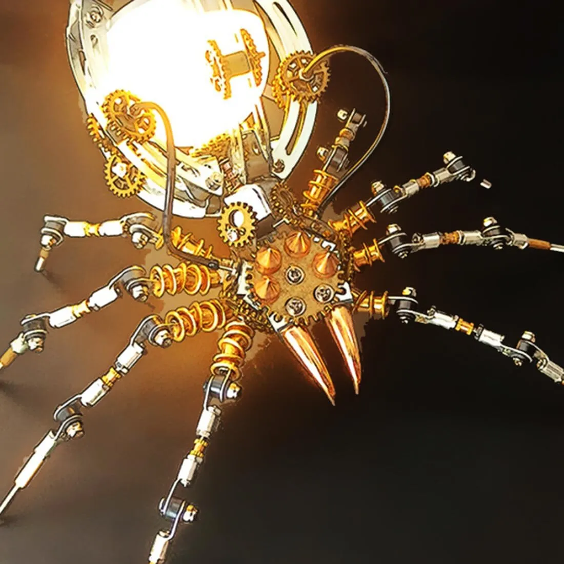 Kit Model Gifts Home Decor Table Ornaments (512PCS) Helixsun 3D Metal Puzzle with LED Desk Lamp$ Spider aromatic edge Metal Puzzle Model DIY Assembly 3D Mechanical Metal Puzzle Building 