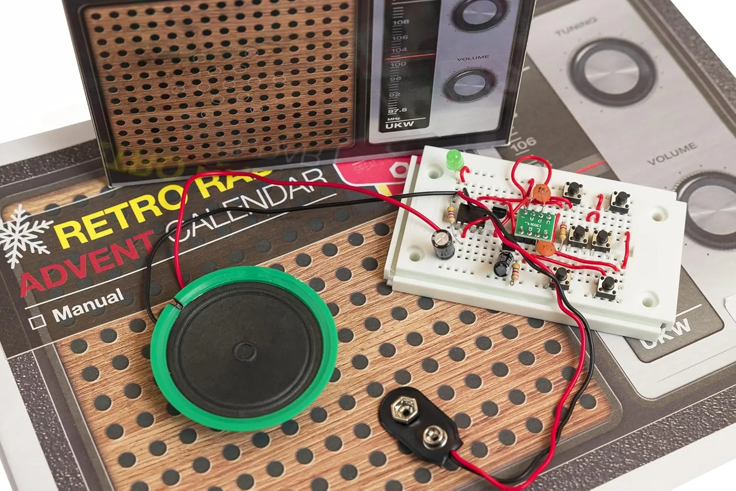 Kit with Electronic Components for Tech Enthusiasts & Beginners EIGHT Build Your run perimeter velocity shatter nostalgia clench Own Retro Radio Birthday Countdown Calendar ?C 24-Day DIY 