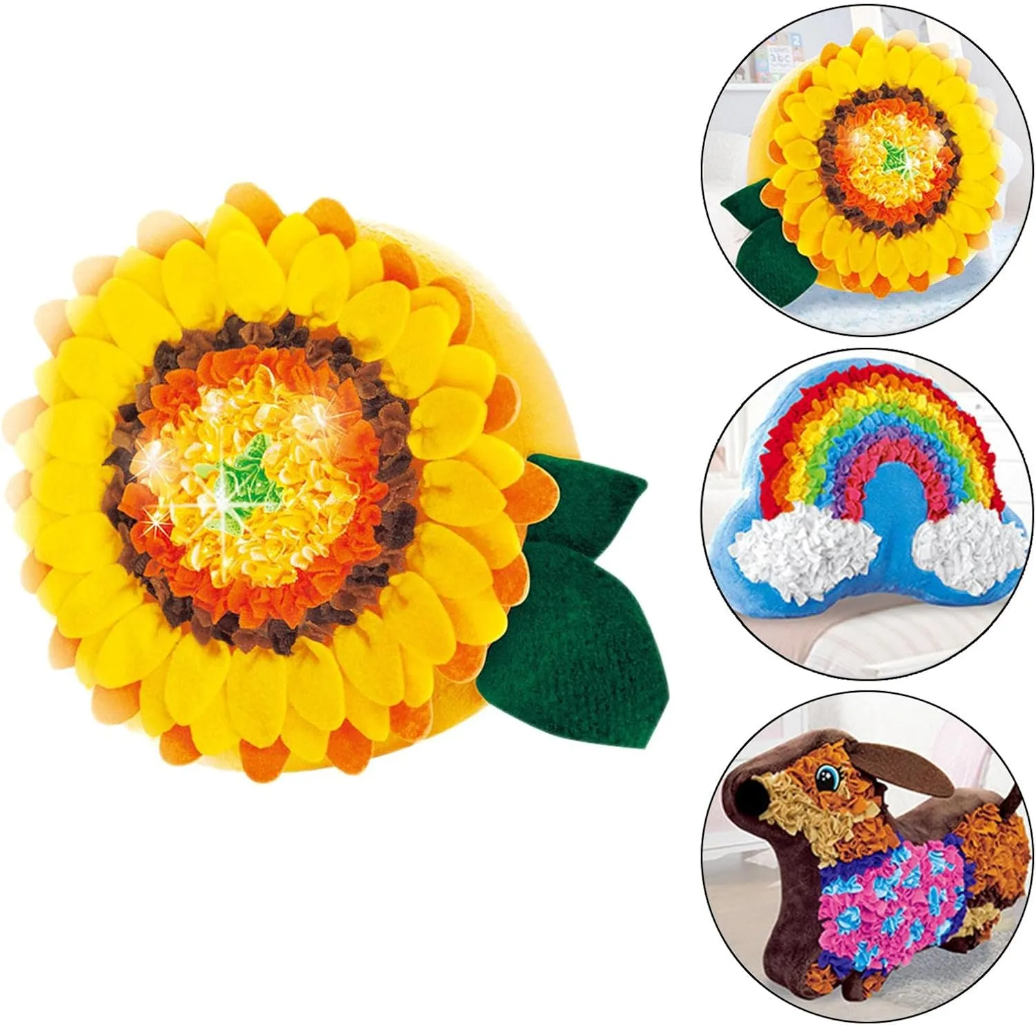 Kits Arts and Crafts No Sewing Required for Birthday Gift nontraditional reprieve drab disciple USA Beginners (Sunflower) Pillow DIY 
