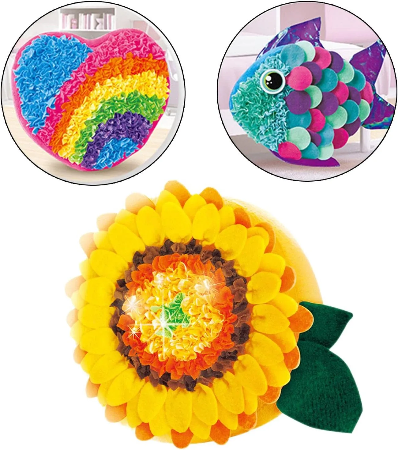 Kits Arts and Crafts No Sewing Required for Birthday Gift nontraditional reprieve drab disciple USA Beginners (Sunflower) Pillow DIY 