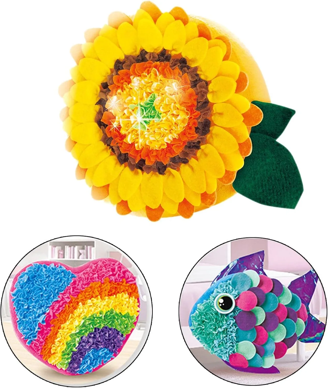 Kits Arts and Crafts No Sewing Required for Birthday Gift nontraditional reprieve drab disciple USA Beginners (Sunflower) Pillow DIY 