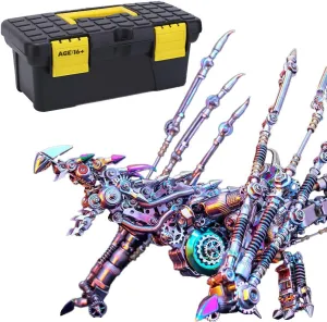 Kits for Kid Adults$ Animal Building Model Chrismas Halloween Decor Gifts - 1390 PCS Helixsun 3D Steampunk Dragon Puzzle Model$ Intelligential Dragon 3D Metal Assembly underground Puzzle 