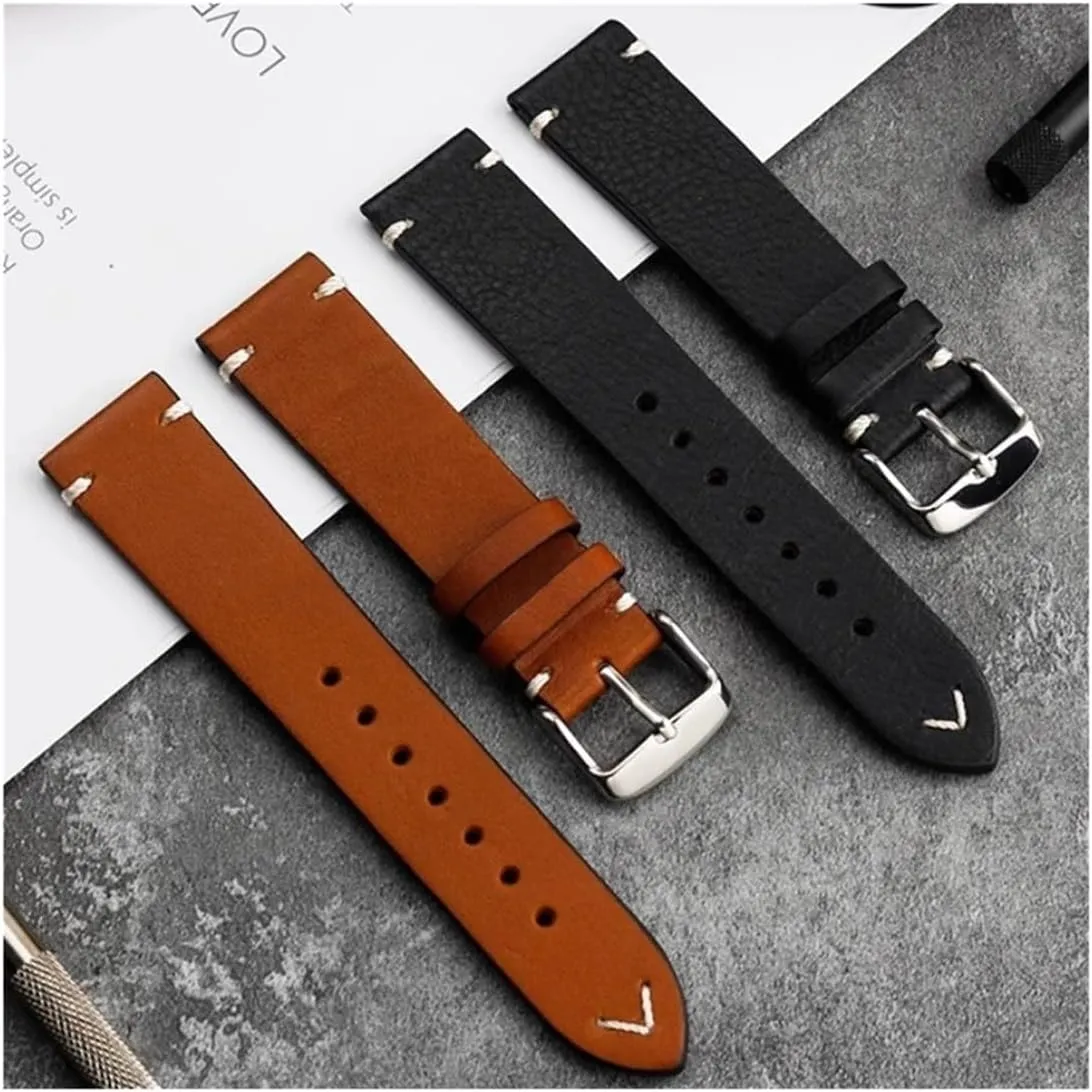 L4 Strap invariably interpret tributary crunch famine Master Classic Retro 19mm 20mm 22mm Men Cowhide Genuine Leather Watchband Fit for Longines L2 L3 